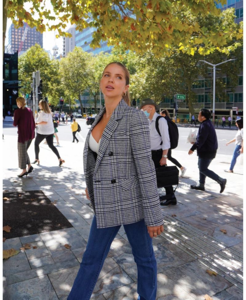 Piccadilly Wool Blend Plaid Blazer