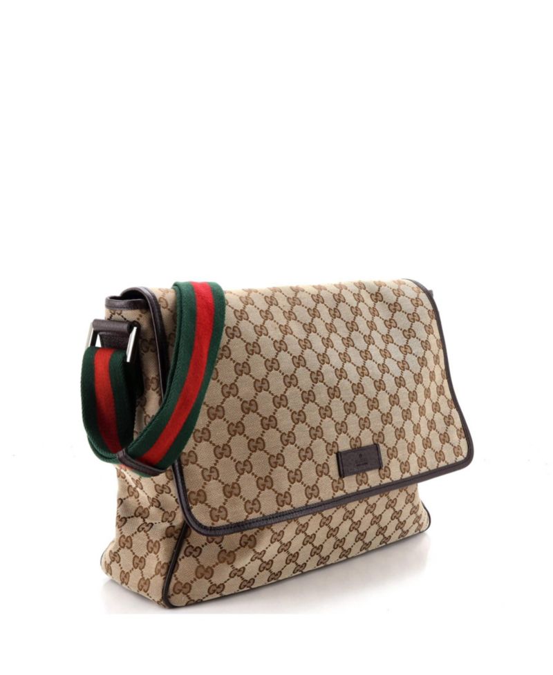 Medium Web Strap Flap Messenger GG Canvas