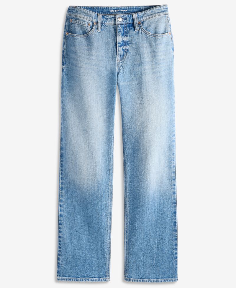 Women's Mid-Rise Relaxed Straight-Leg Denim Jeans