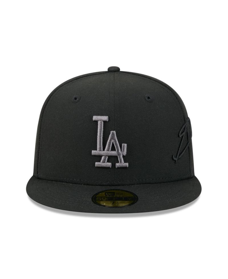 Men's Black Los Angeles Dodgers Side Script 59FIFTY Fitted Hat