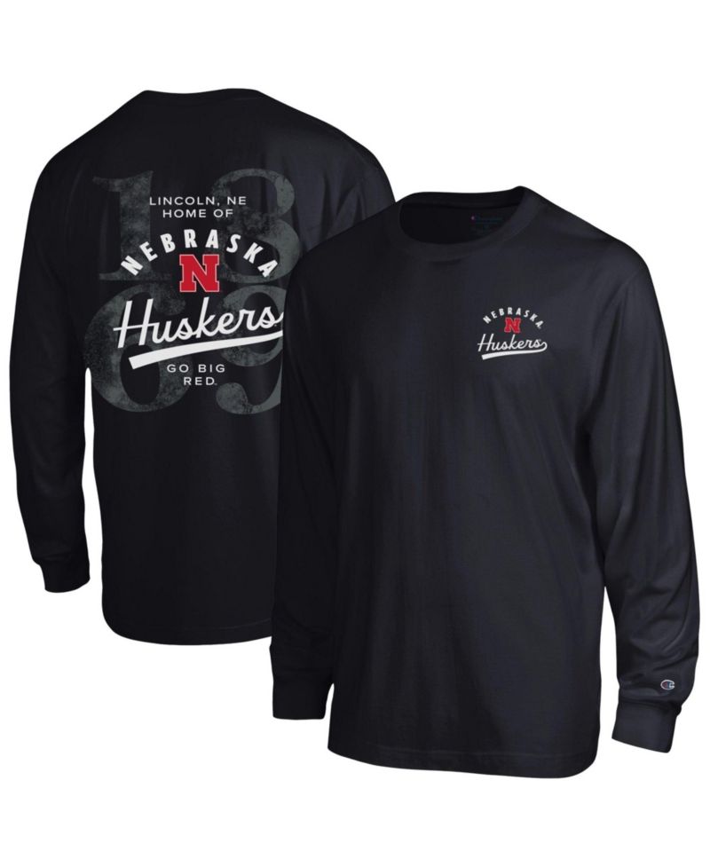 Men's Nebraska Huskers Laminated All-Star Screen Print Long Sleeve T-Shirt