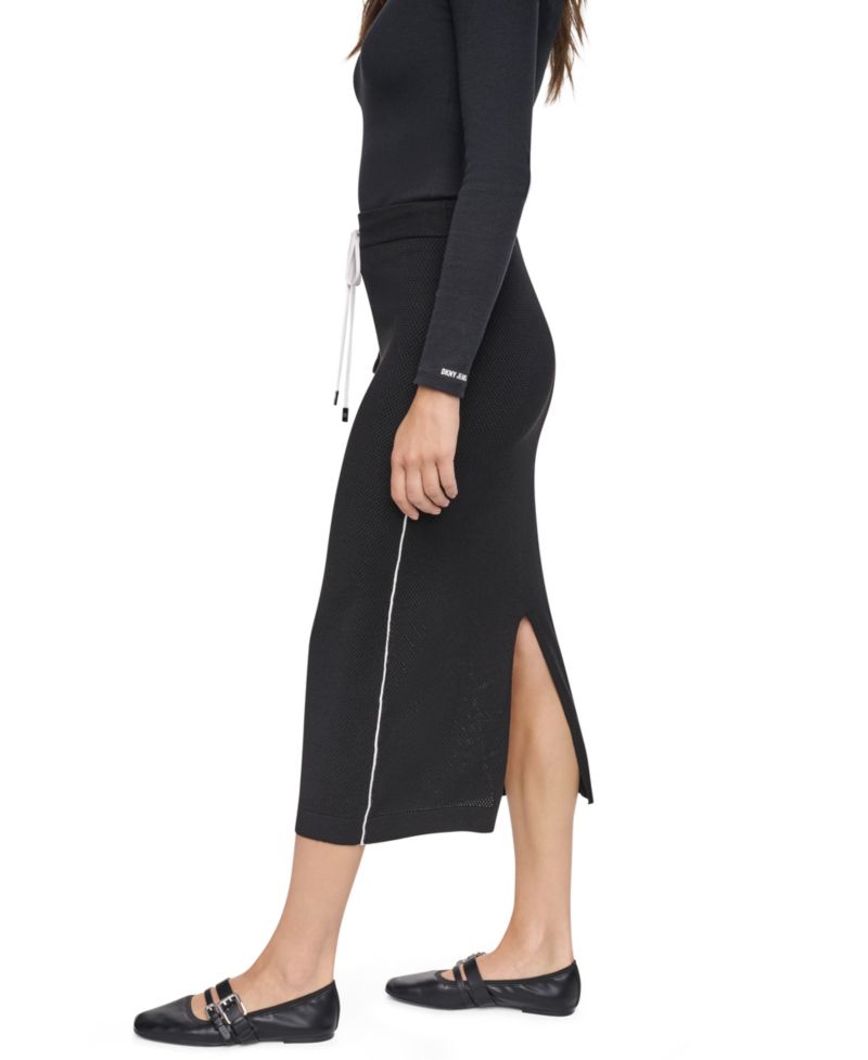 Women's Pointelle Mesh A-Line Pull-On Skirt