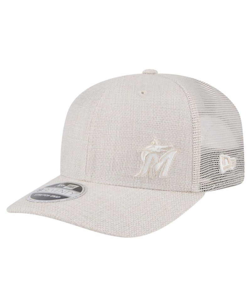Men's Light Beige Miami Marlins Flawless 9SEVENTY Stretch-Snap Hat