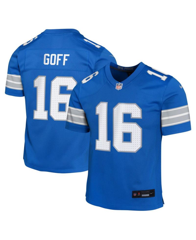 Nike Big Boys and Girls Jared Goff Blue Detroit Lions Team Player Game Jersey