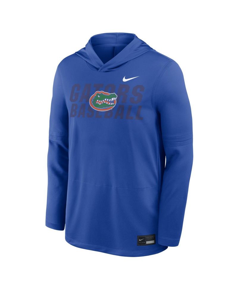Men's Royal Florida Gators Dugout Dri-FIT Long Sleeve Hooded T-Shirt
