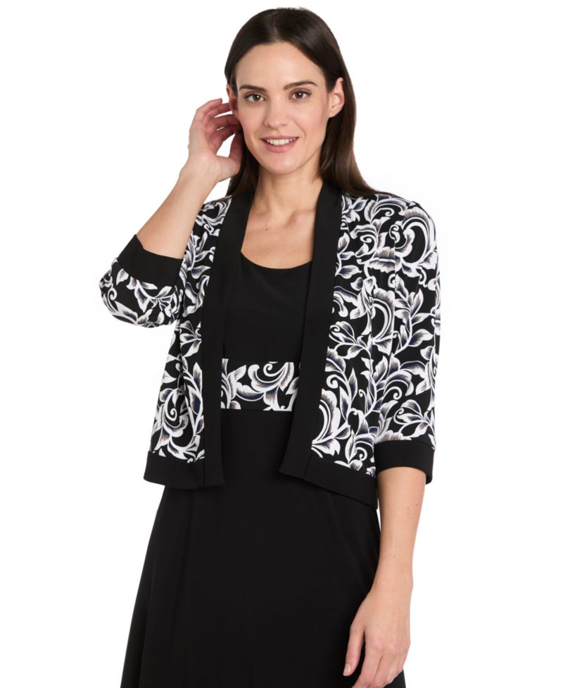 Petite Jersey Scoop Neck Jacket Dress, 2-Piece Set