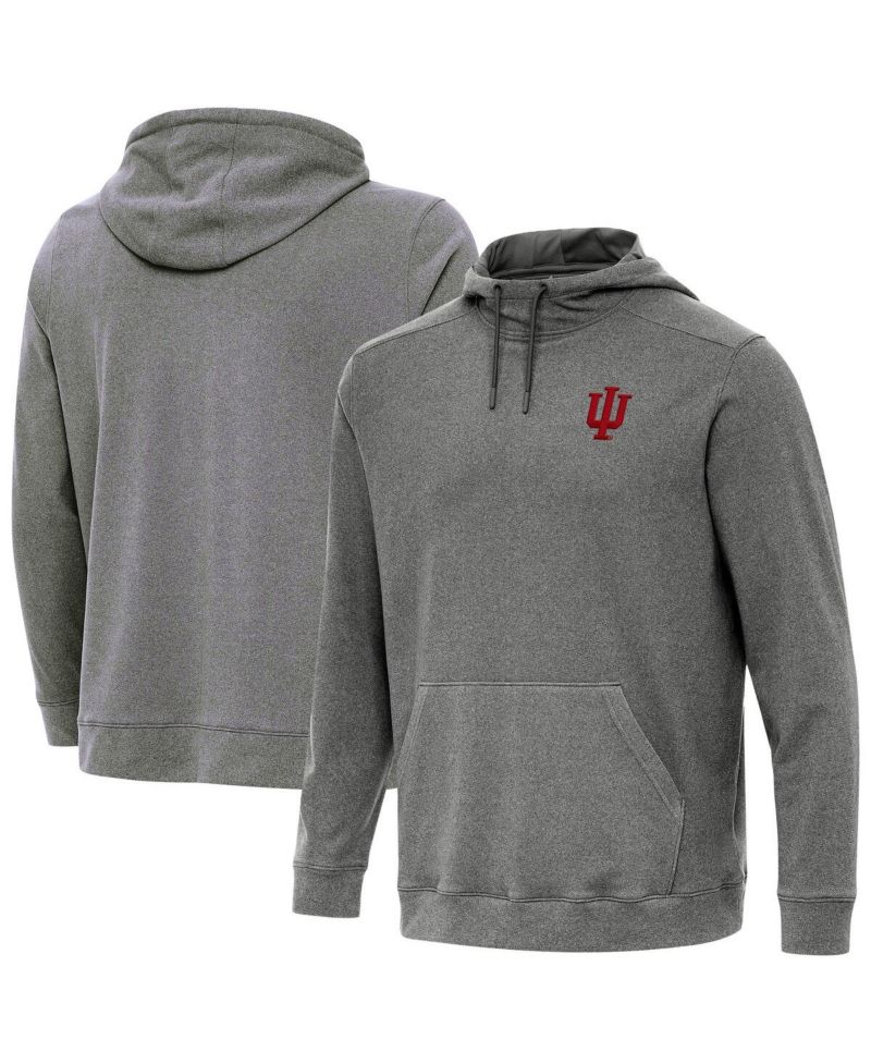 Men's Heather Charcoal Indiana Hoosiers Cloud Pullover Hoodie
