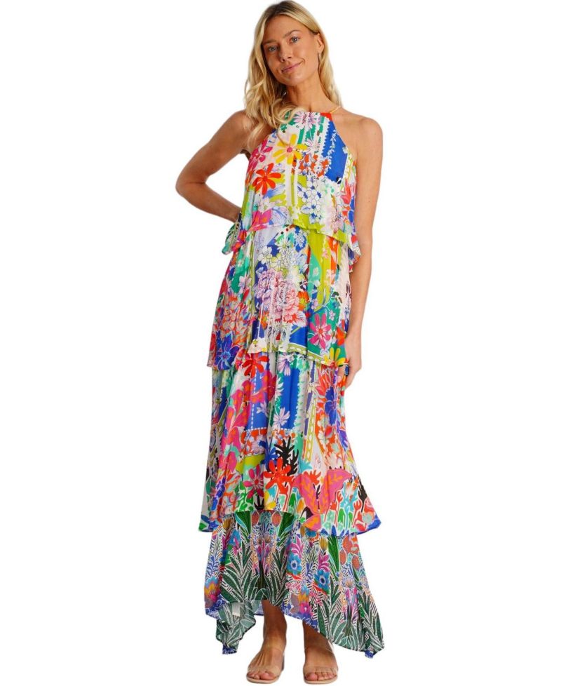 Women's Flowing Tiered Skirt Maxi Dress