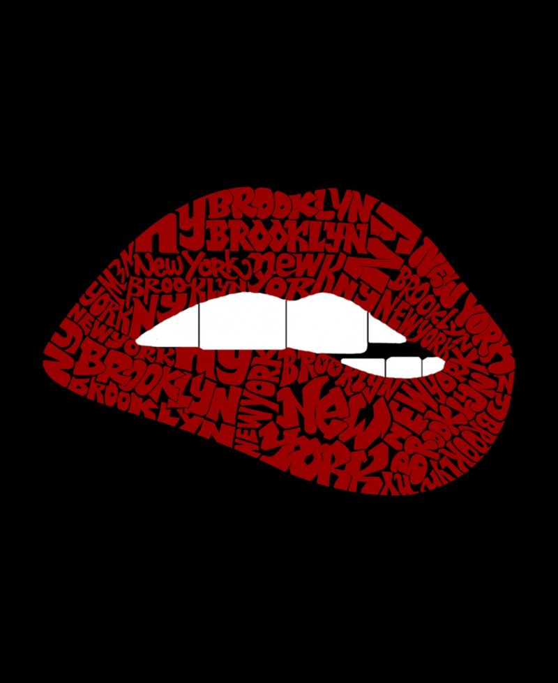 Women's Brooklyn Lips Word Art Crew Neck Sweatshirt