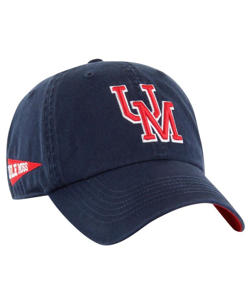 Men's Navy Ole Miss Rebels Vintage Sure Shot Franchise Fitted Hat