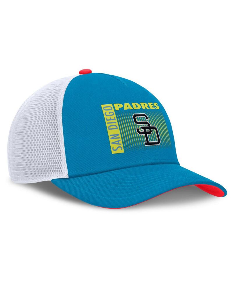 Men's Teal San Diego Padres Neon 90s Rise Structured Performance Adjustable Trucker Hat