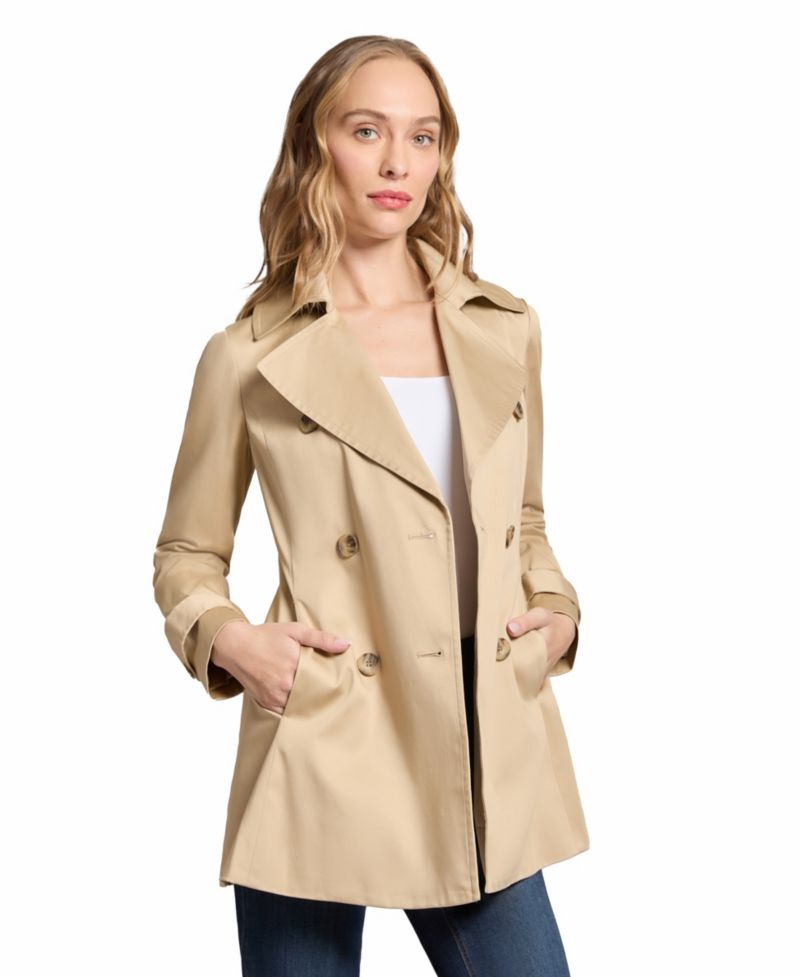 Women's Trench Double Breasted Collared Coat