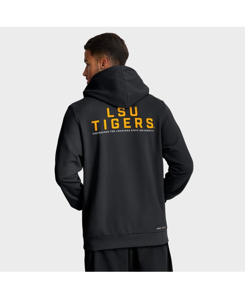 Men's Black LSU Tigers 2025 Sideline Performance Full-Zip Hoodie