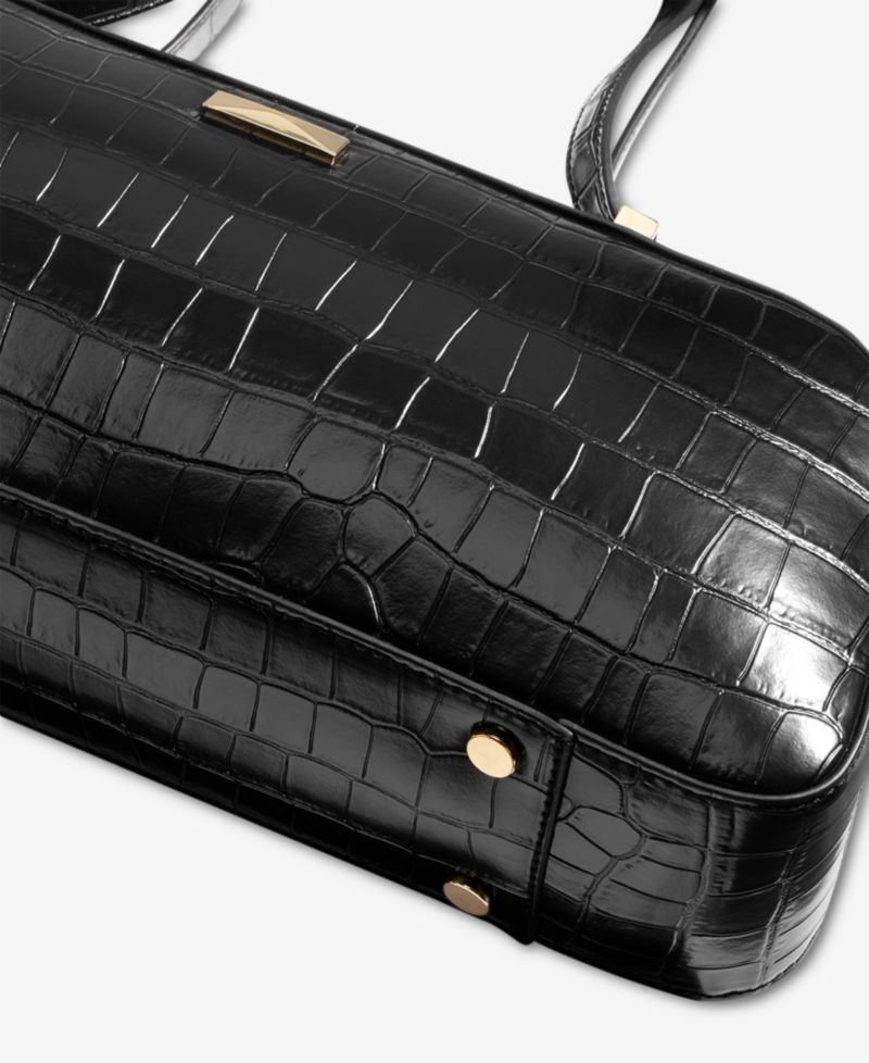Nedda Croco-Embossed Satchel
