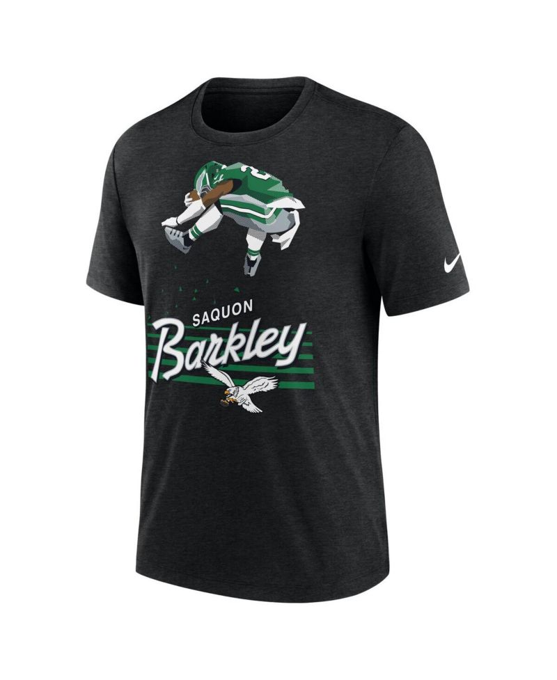 Men's Saquon Barkley Heather Black Philadelphia Eagles Player Graphic T-Shirt