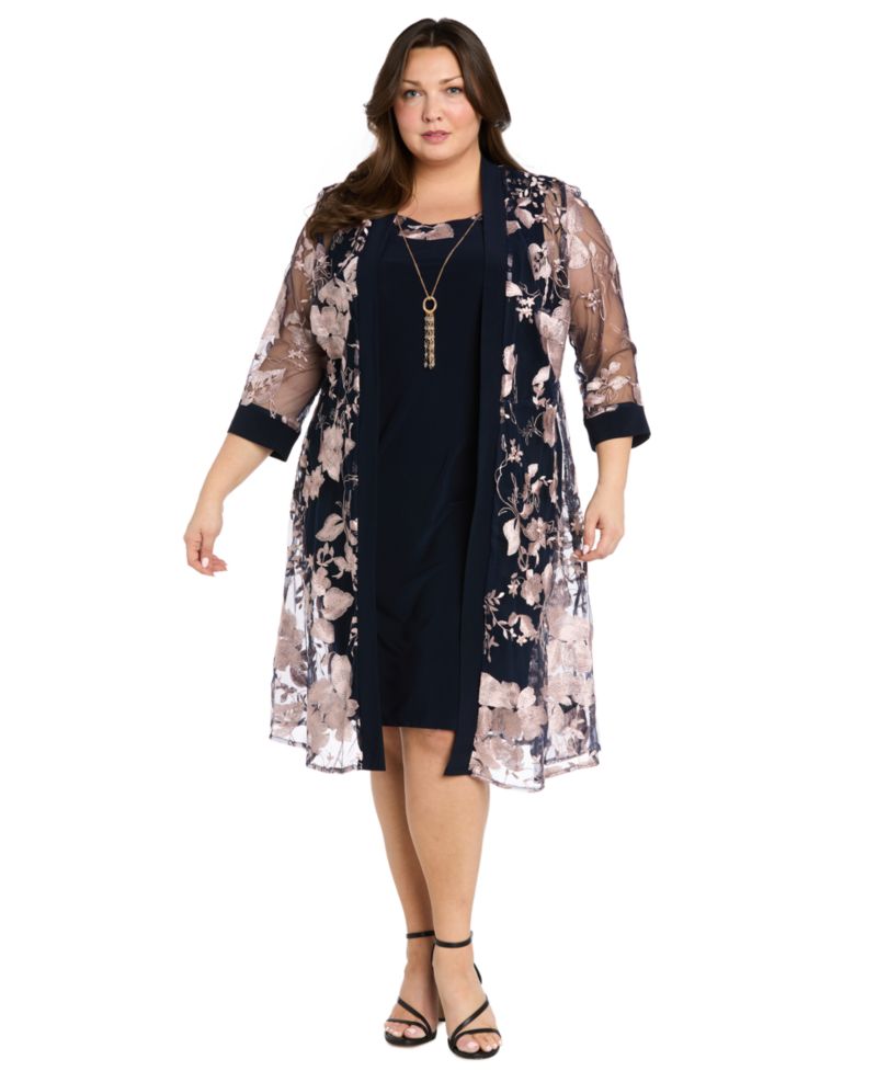Plus Size Dress & Jacket, 2-Piece Set