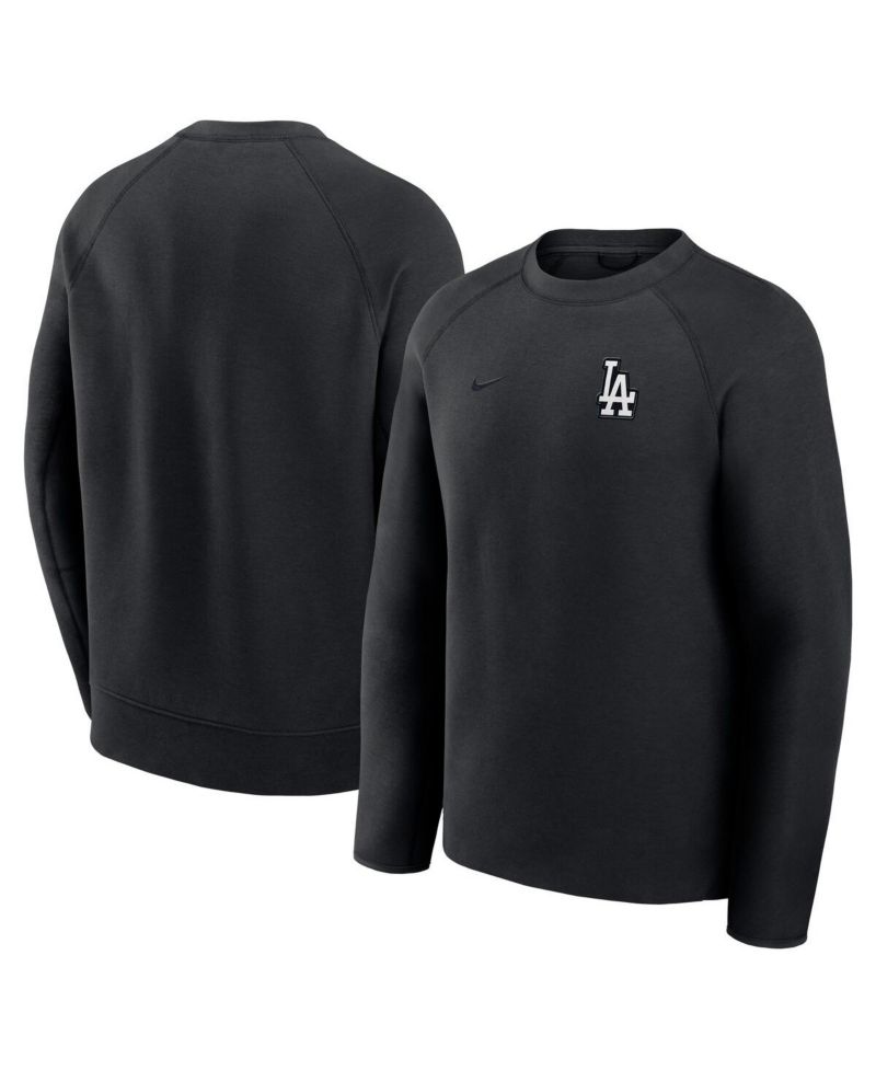 Men's Black Los Angeles Dodgers Tech Fleece Raglan Sweatshirt