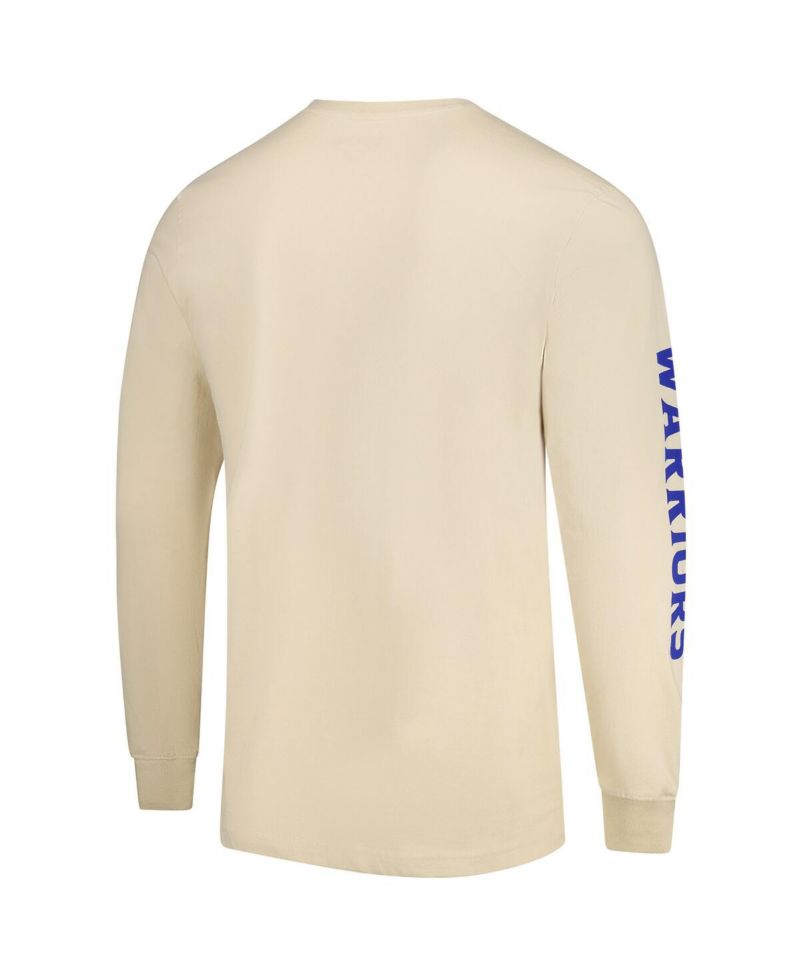 Men's and Women's Cream Golden State Warriors Wales Heavyweight Pocket Long Sleeve T-Shirt