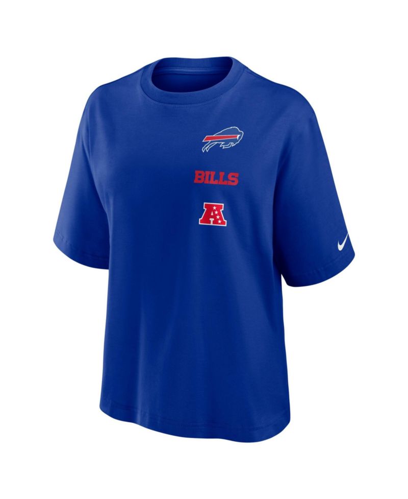 Women's Buffalo Bills Primetime Premium Essential Loose-Fit Boxy Screen-Print Graphics T-Shirt