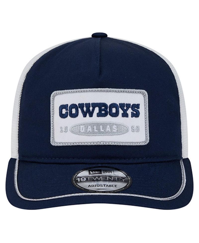 Men's Navy/White Dallas Cowboys Patch 19TWENTY Adjustable Hat