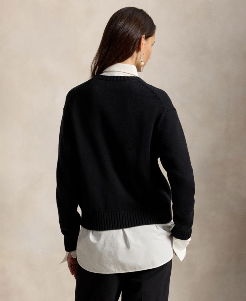 Women's Polo Bear Long-Sleeve Crewneck Sweater