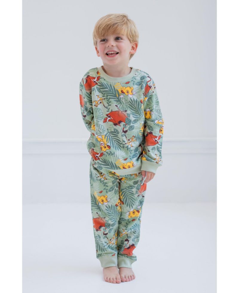 Boys Lion King Toy Story Cars French Terry Sweatshirt and Jogger Pants Outfit Set to (2T - 10-12)