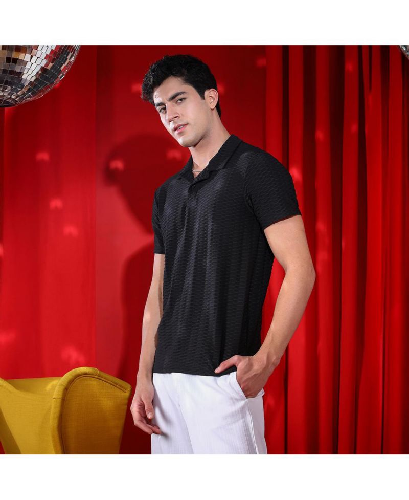 Men's Onyx Black Hive Polo T-Shirt