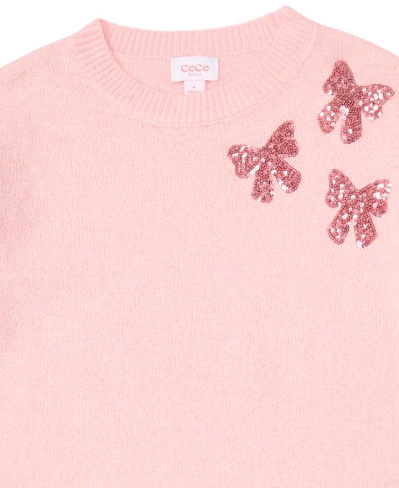 Girls' 7-16 Sequin Long-Sleeve Crewneck Dress