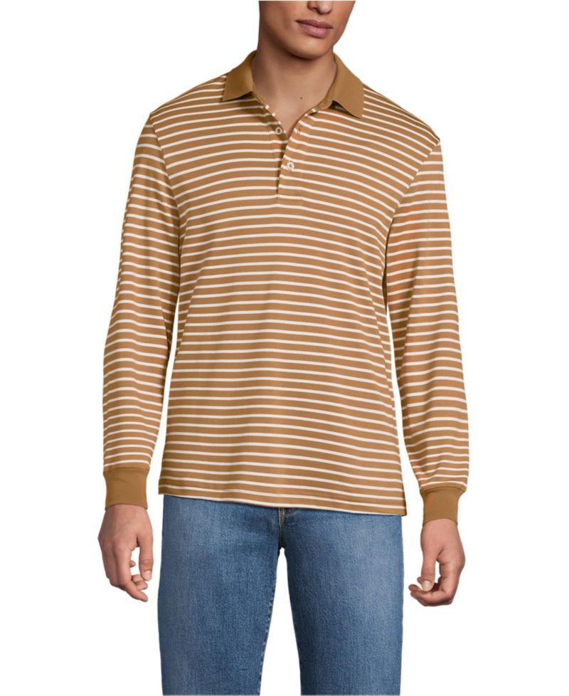 Men's Long Sleeve Cotton Supima Polo Shirt