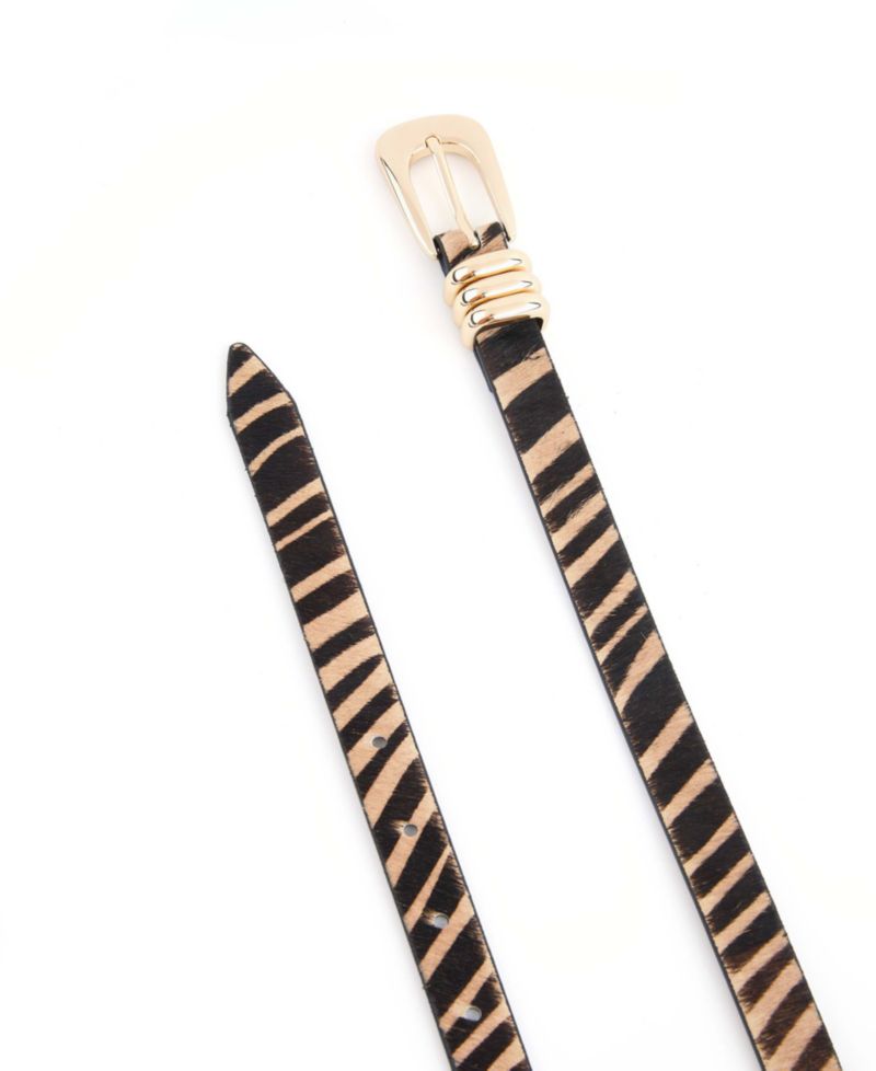 Tiger Print Skinny Belt