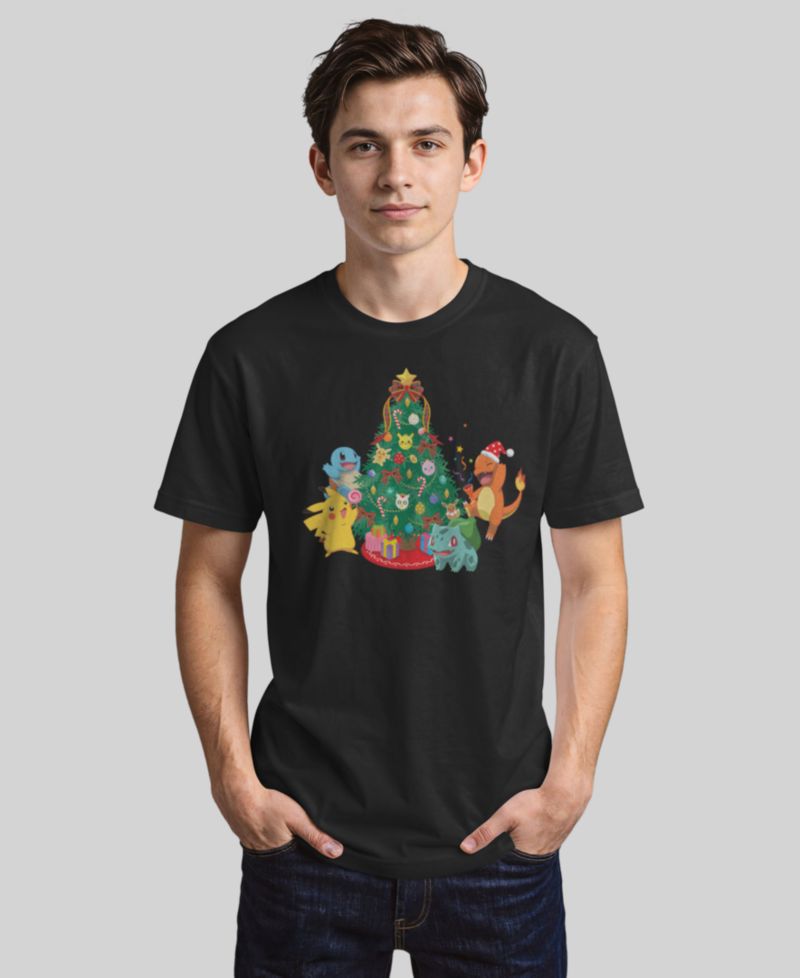 Men's Pokemon Christmas Tree Short-Sleeves T-shirt