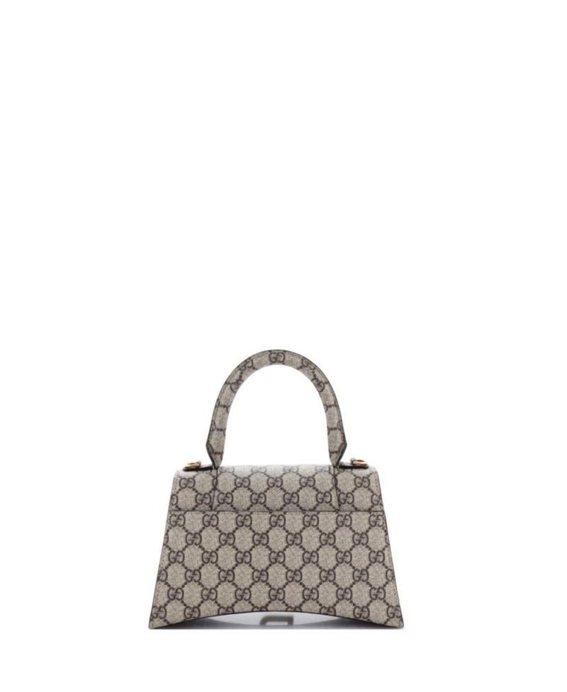 Small x Balenciaga The Hacker Project Hourglass Top Handle Bag GG Coated Canvas