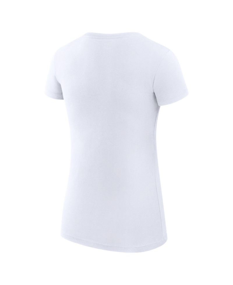Women's White Detroit Tigers Super-Slim Fit Lightweight Collage Team Graphic Crew Neck T-Shirt