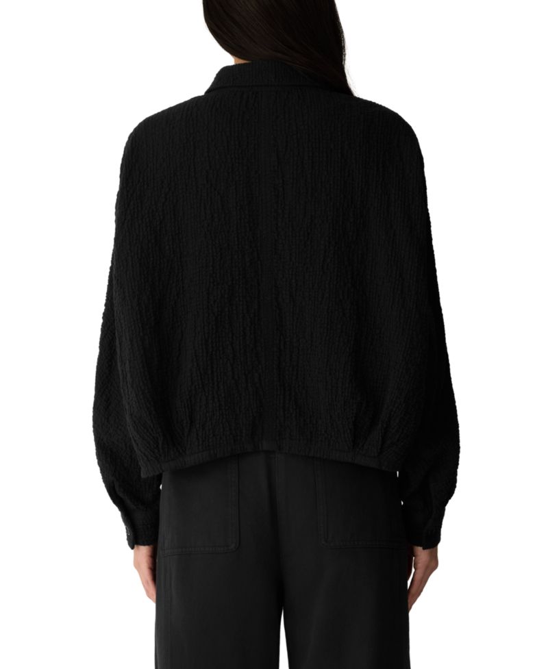 Women's Doubleweave Collared Neck Cotton-Blend Jacket