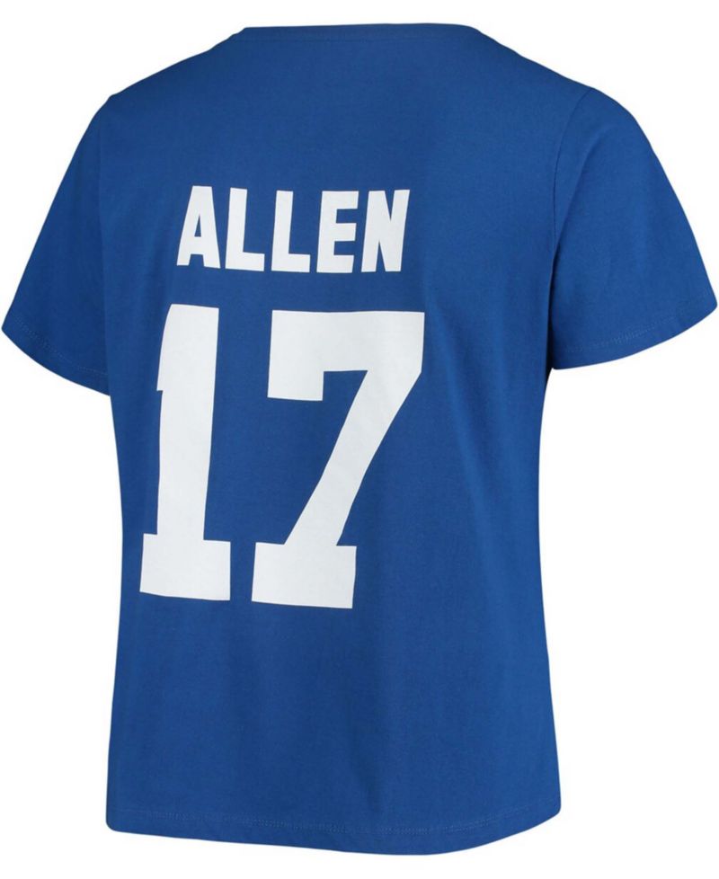 Women's Plus Size Josh Allen Royal Buffalo Bills Name & Number V-Neck T-shirt