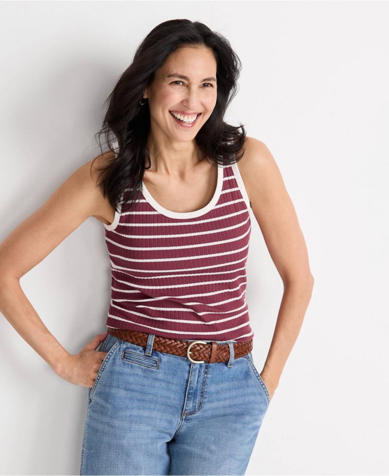 Women's Pointelle Rib UNeck Tank