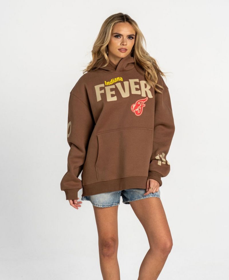 Men's and Women's Brown Indiana Fever Washed Fleece Hoodie