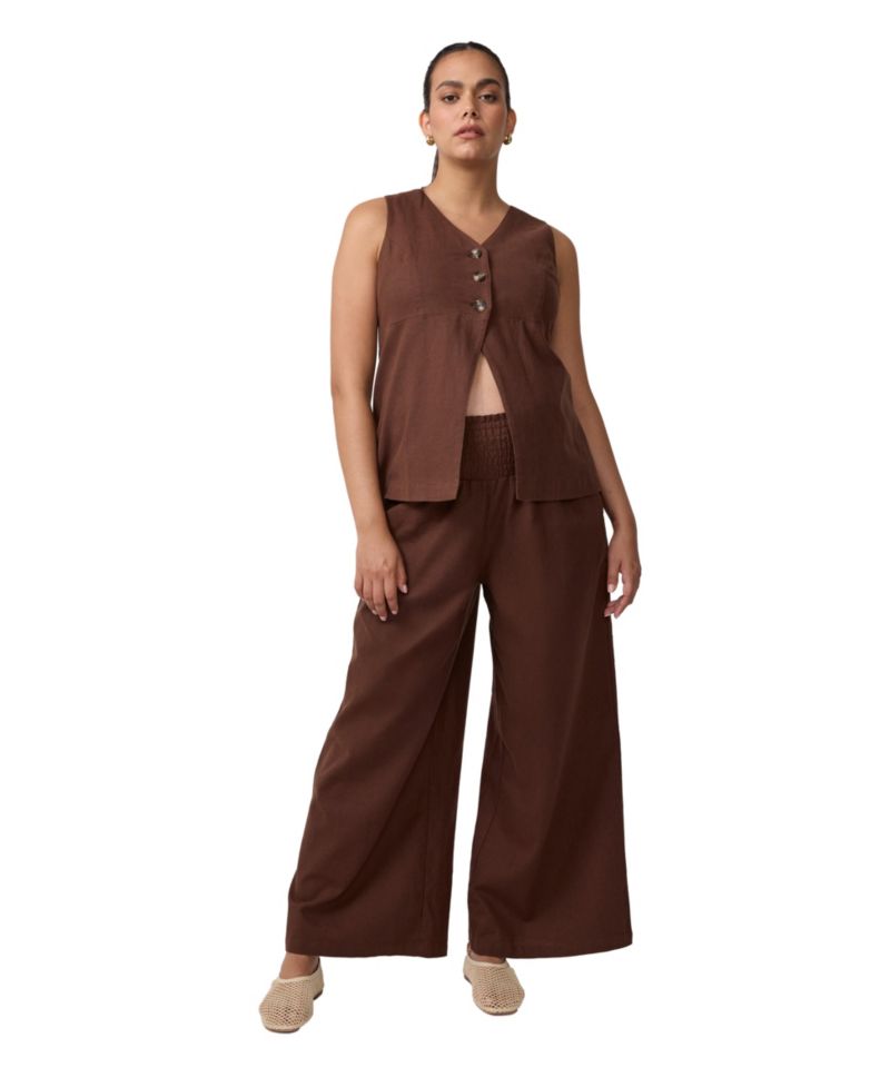 Women's Ingrid + Isabel Smocked Linen Wide Leg Pant
