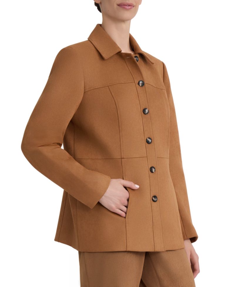 Women's Long-Sleeve Suede Jacket
