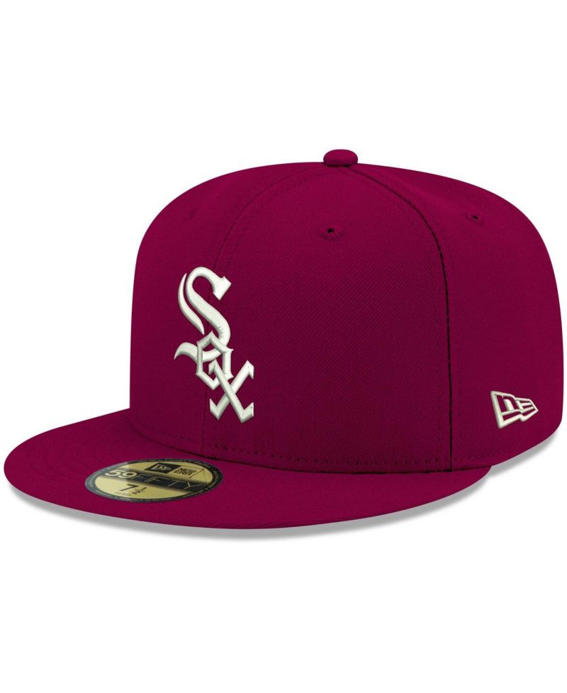 Men's Cardinal Chicago White Sox Logo White 59FIFTY Fitted Hat