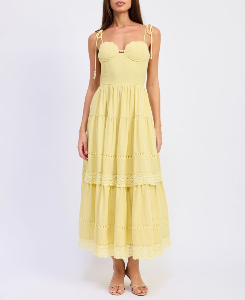 Women's Sleeveless Bustier Sweetheart Neck Maxi Dress