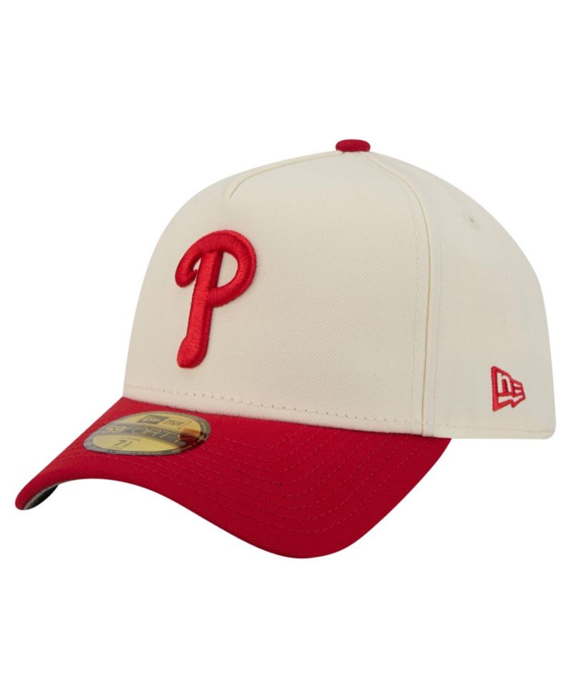 Men's Cream Philadelphia Phillies Chrome A-Frame 59FORTY Fitted Hat