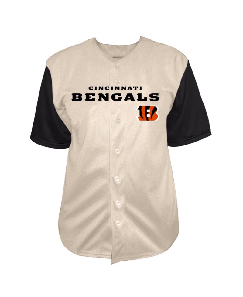 Men's Joe Burrow Cream Cincinnati Bengals Big & Tall Baseball Button-Up Shirt