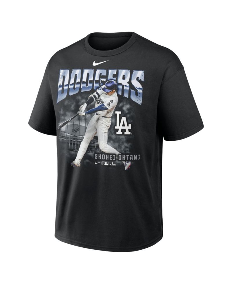 Men's Shohei Ohtani Black Los Angeles Dodgers Enlarged Player Graphic Max90 Heavyweight T-Shirt