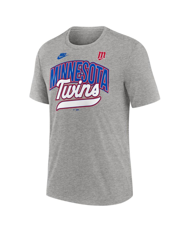 Men's Heather Gray Minnesota Twins Cooperstown Collection Retro Tri-Blend T-Shirt