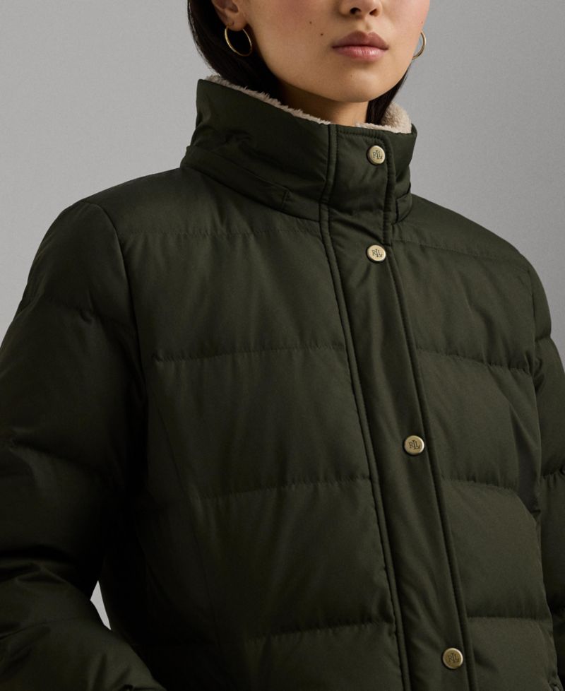 Petite Faux-Fur Hooded Puffer Coat