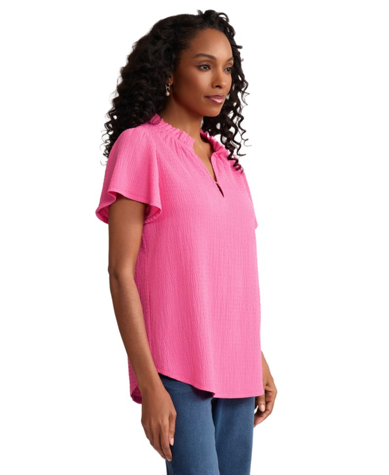 Women's Flutter-Sleeve V-Neck Top