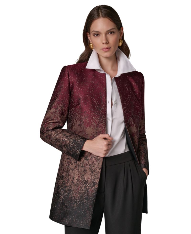 Women's Collarless Shoulder-Pad Blazer