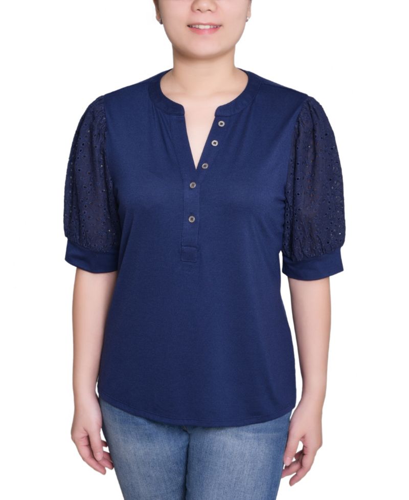 Petite Puff Elbow Sleeve Top