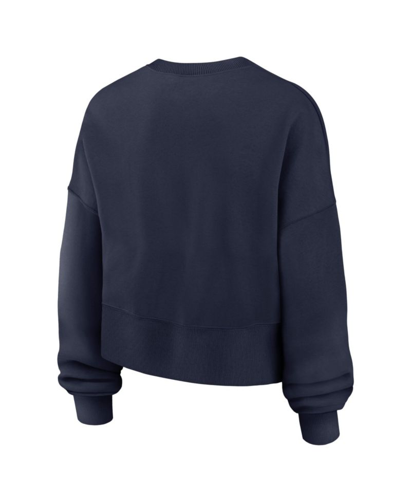 Women's Navy Arizona Wildcats Oversized Phoenix Arch Pullover Sweatshirt